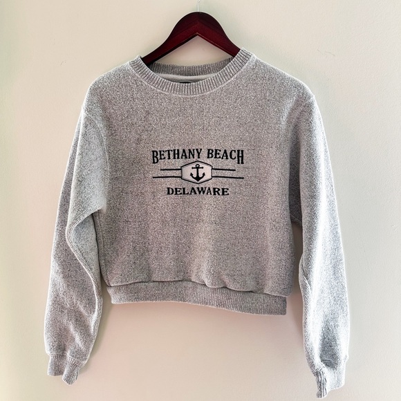 Bethany Beach Cropped Crewneck Sweatshirt - Picture 1 of 4